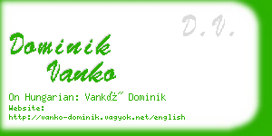 dominik vanko business card